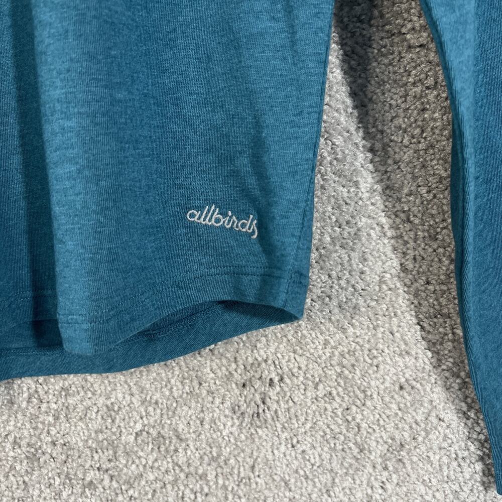 Allbirds Womens XS Anytime Long Sleeve Tee Pullover T-Shirt Teal Blue Soft Top - Picture 4 of 11